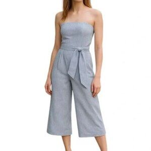 Women's - Club Monaco Striped Strapless Cropped Jumpsuit, Size 00